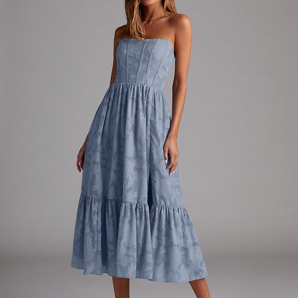 Azazie Elegant Blue A-Line Dress